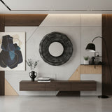 Circular Weave Mirror | Black, 100cm