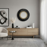 Natural Frame Mirror | Black Trim, 100cm