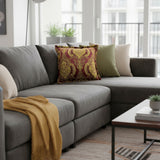 Scatter Cushion | Purple & Green Damask Pattern | House Range