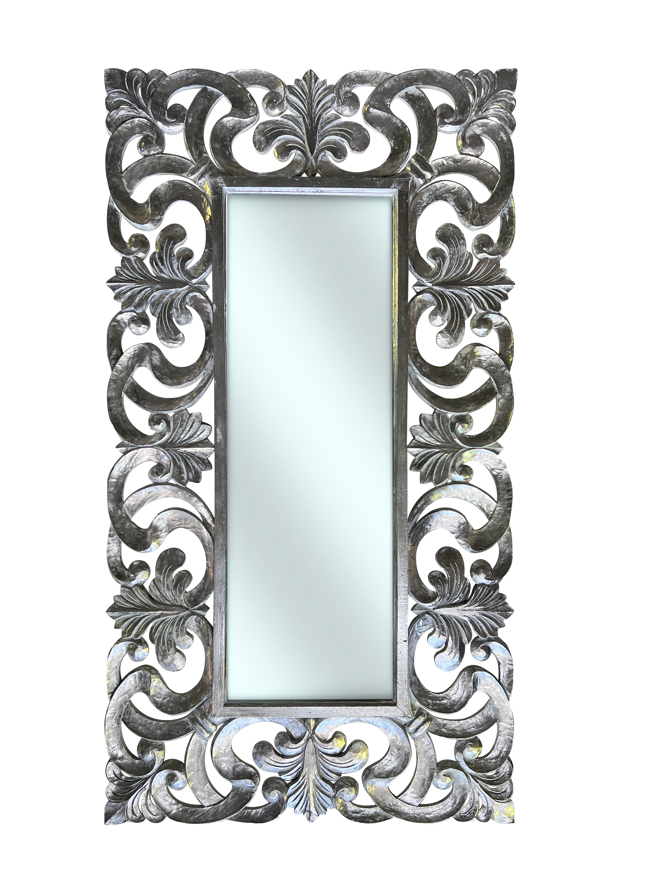 Square Dalphine Mirror 2,2 x 1,2m | Silver Wash