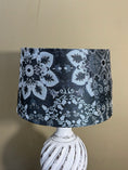 Load image into Gallery viewer, Lampshade | Silver & Black Floral
