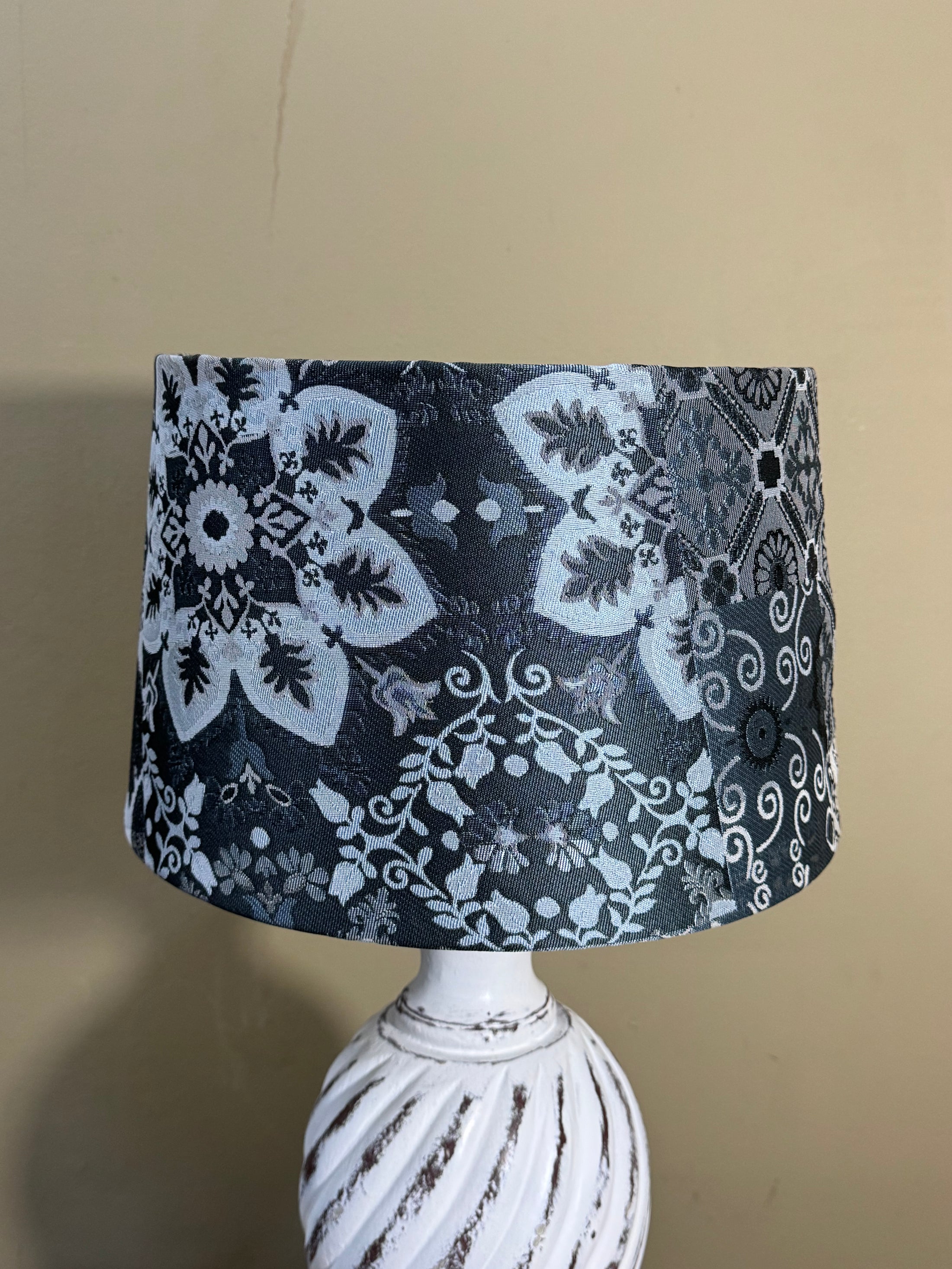 Lampshade | Silver & Black Floral