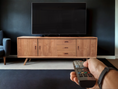 Load image into Gallery viewer, Retro TV & Plasma Stand 3 Door | Natural Teak
