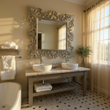 Baron Art Décor Square Mirror | Silver Large Wall Mirror