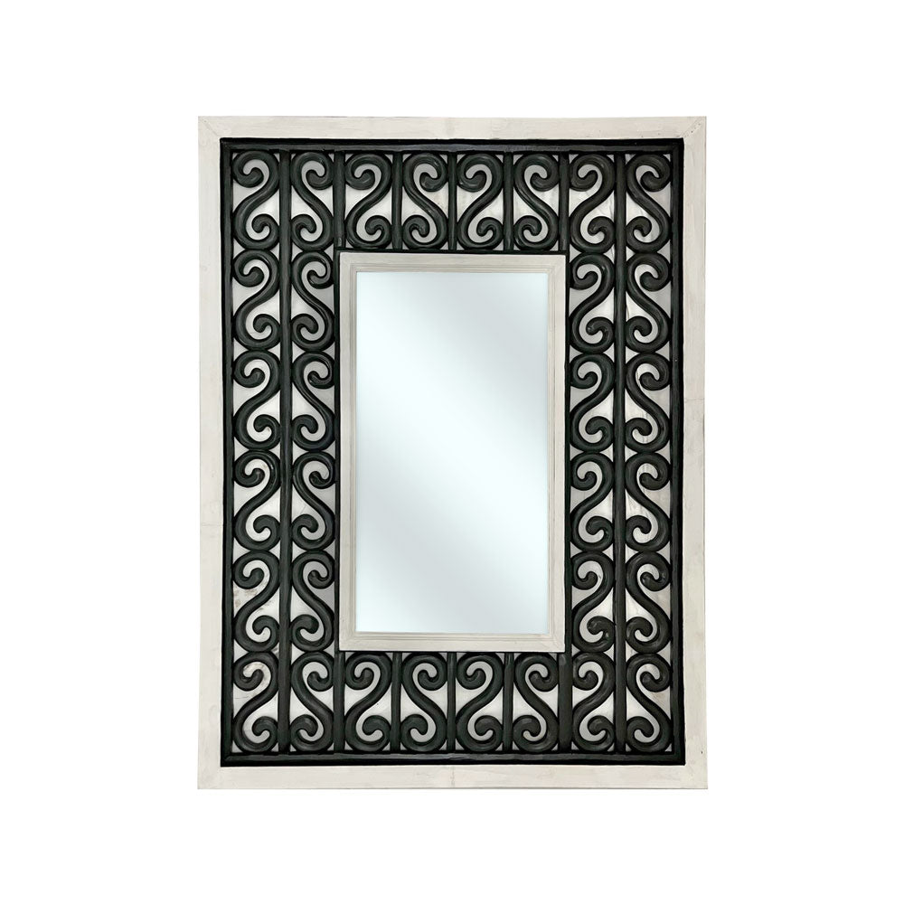 Borneo Rectangular Mirror | Black & White