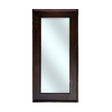 Elegant rectangular wall mirror with a wide dark walnut wooden frame, rich natural wood grain, and a timeless minimalist design for classic and contemporary interiors.