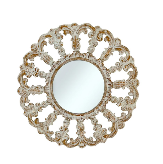 Horizon Round Mirror | White Wash