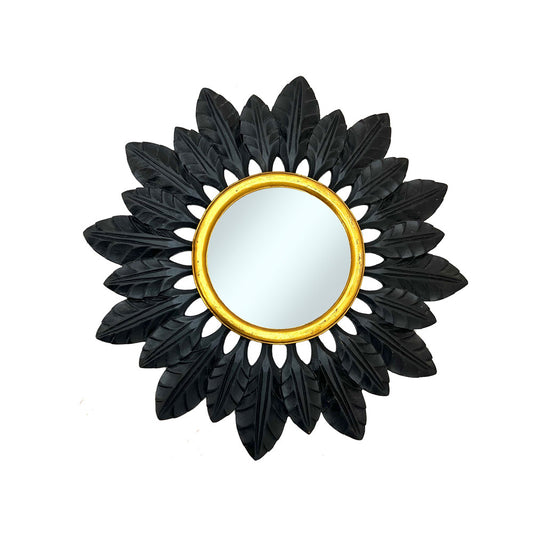 Catalina Mirror Round | Black & Gold